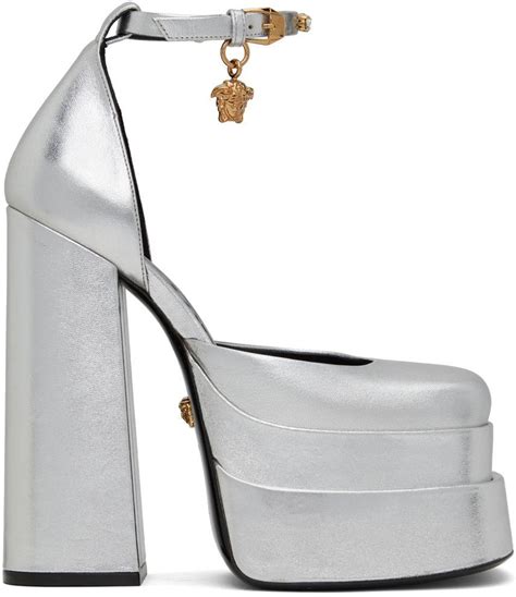 white versace heels